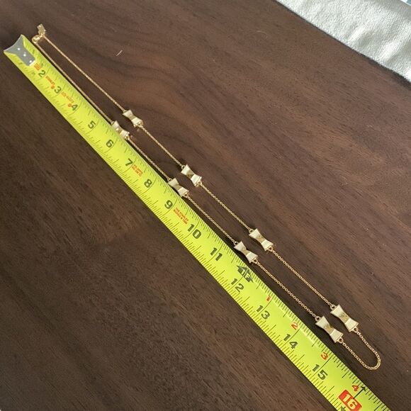 KATE Spade enamel/gold bow gold tone chain necklace - Picture 7 of 10